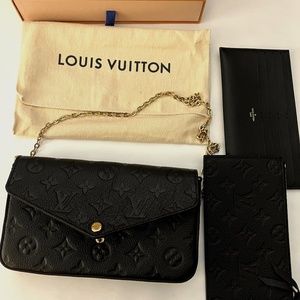 Authentic Louis Vuitton Felicie Pochette Black Monogram